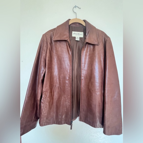 Jackets & Coats | Eddie Bauer Vtg Lamb Leather Coat Size S Whiskey